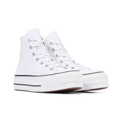 Converse All Star Blancas Raya Negra Plataforma Calzatesp