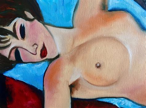 RED NUDE AMEDEO MODIGLIANI INSPIRED