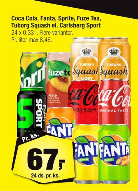 Coca Cola Fanta Sprite Fuze Tea Tuborg Squash El Carlsberg Sport