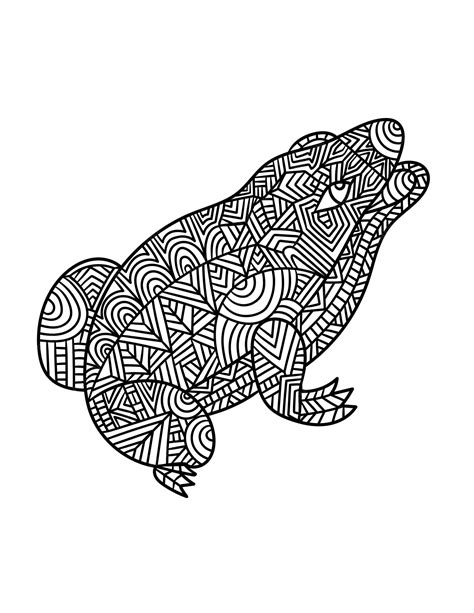 Premium Vector | Frog mandala coloring pages for adults