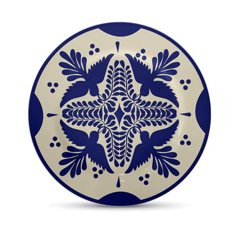 Prato Decorativo Mandala Mexicana Azul 02