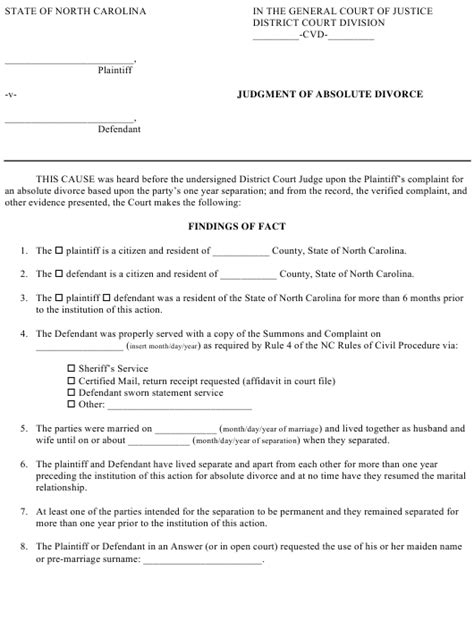 Post Separation Support Rockingham Nc Forms Affidavit