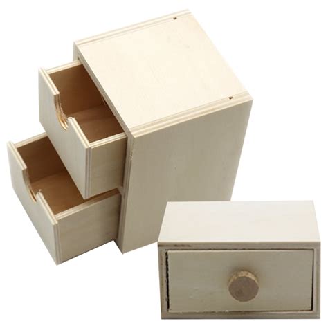 2pcs Wooden Small Drawers Unpainted Blank Small Drawers DIY DIY Wood