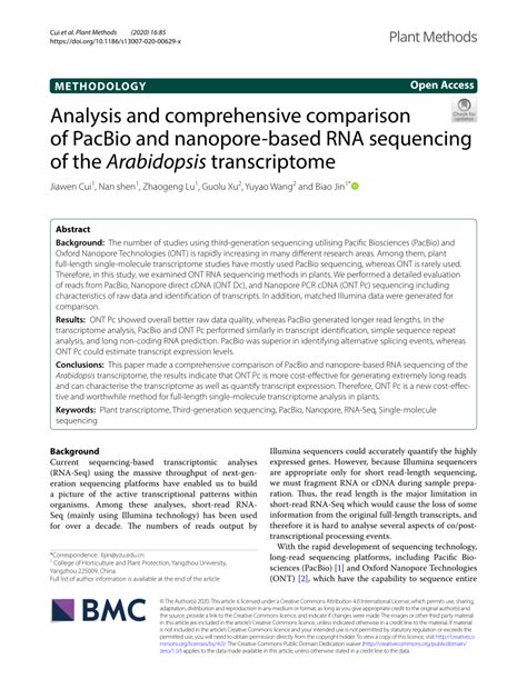 Pdf Analysis And Comprehensive Comparison Of Pacbio And Nanopore