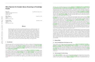 Meta Operator For Complex Query Answering On Knowledge Graphs Papers