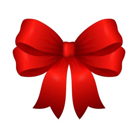 Beautiful voluminous red bow isolated on a white background. Red ribbon. Design element for ...