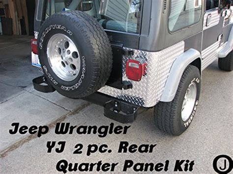 Jeep Wrangler Yj Diamond Plate Rear Body Armor Corner Guard Kit