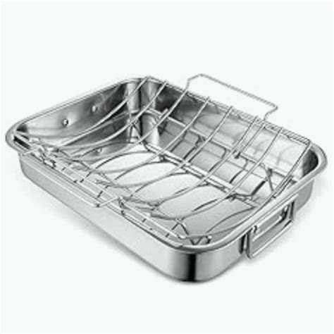 AMZCHEF | Kitchen | 6 Roasting Pan Stainless Steel Turkey Roaster Pan W ...