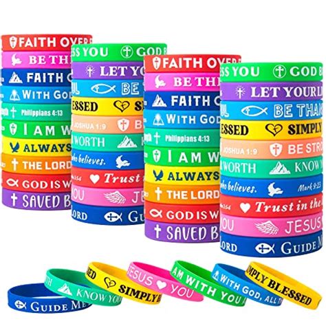 Idreamband 40 Pieces Bible Verse Bracelets Inspirational Silicone