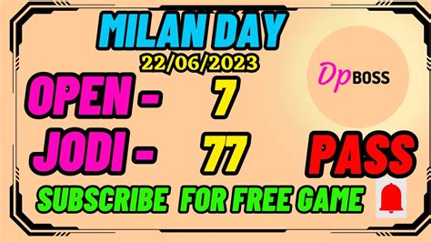 MILAN DAY 22 06 2023 MILAN DAY CHART MILAN DAY MATKA MILAN DAY