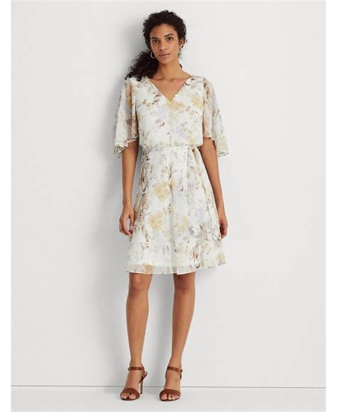 Lauren Ralph Lauren Floral Crinkled Georgette Dress Macys