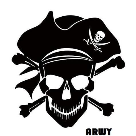 Arwy Car Stickers Exterior Pirate Skull Car Windows Bumper Hood Side