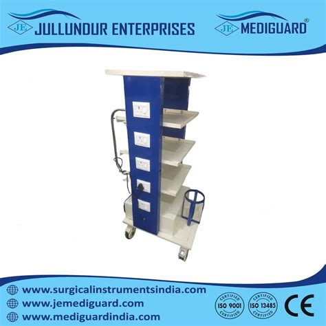 Mild Steel Shelves Hospital Laparoscopic Monitor Trolley At Rs