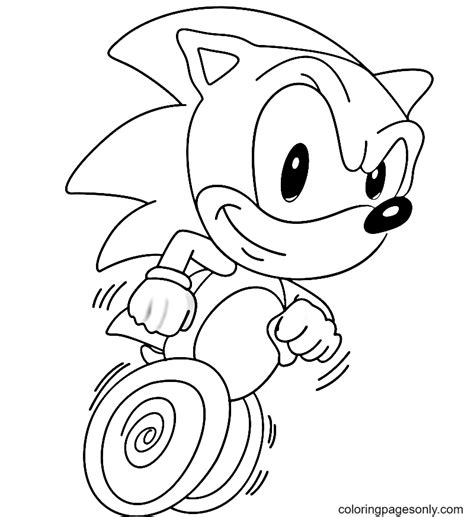 Sonic Hedgehog Coloring Pages Running