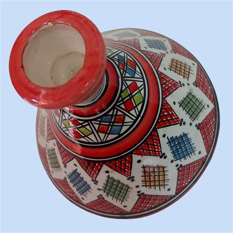 Handmade Red Tagine Hand Painted Tagine Pottery Kitchenware Serving