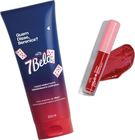 Combo 7Belo Loção Hidratante Desodorante Corporal 200ml Gloss Labial