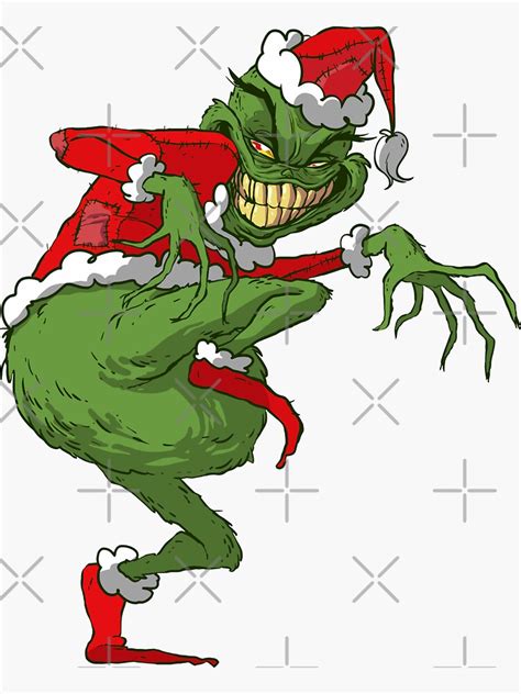 Sneaky Grinch Sticker For Sale By MalteseArtist Redbubble