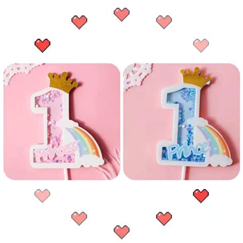 Ins Style 3d Quicksand Paillette 1st Happy Birthday Paper Card Cake