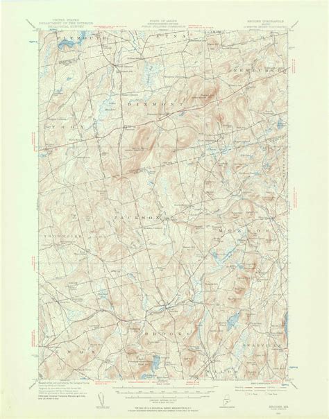 Brooks Maine 1955 1957 Usgs Old Topo Map Reprint 15x15 Me Quad