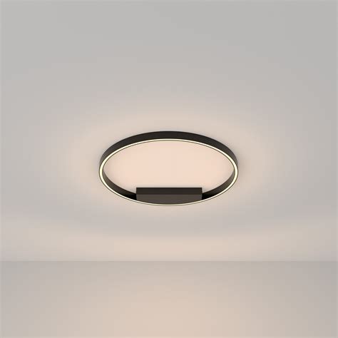 Maytoni Rim Plafonnier semi encastré LED moderne intégré noir 60cm