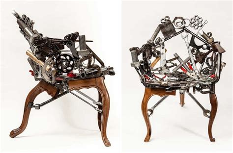 Outra Oficina unveils masculine furniture made from mechanical tools