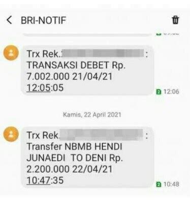 Notifikasi SMS Banking BRI Tidak Muncul Ini Penyebeb Solusinya