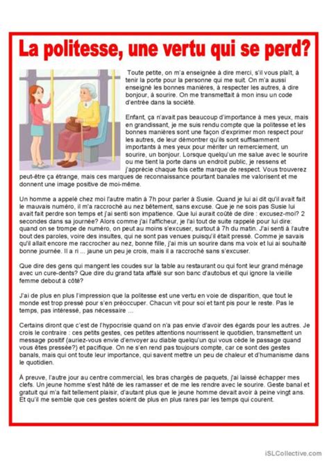 12 Politesse Français Fle Fiches Pedagogiques Pdf And Doc
