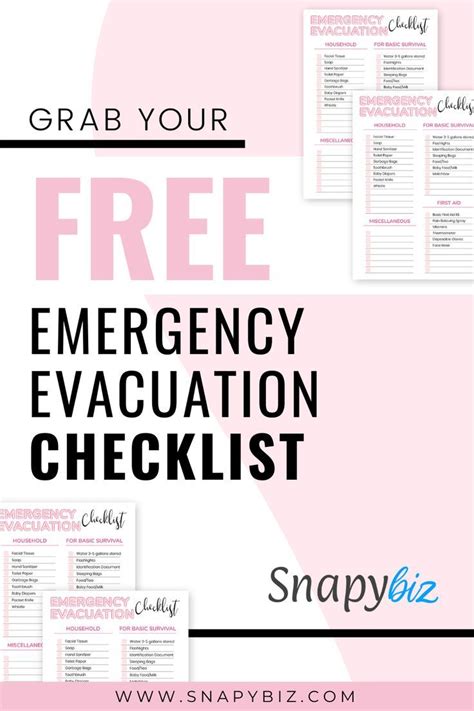 Emergency Evacuation Checklist Emergency Checklist Printables Evacuation Checklist