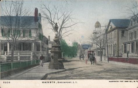 Main Street Greenport Ny Postcard