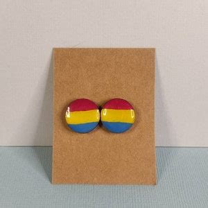 Lgbtq Pride Flags Wooden Stud Earrings Custom Surgical Steel Jewelry