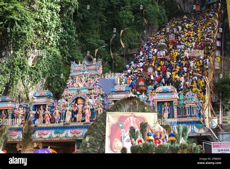 Malaysia Kuala Lumpur Batu Caves Thaipusam Hindu Festival People