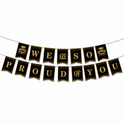 Buy We Are So Proud Of You Bannerblack And Gold Graduation Decorations