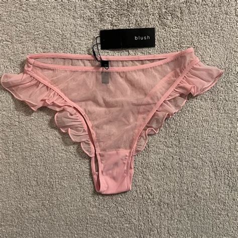 Blush Intimates Sleepwear Rare Blush Lingerie Flutter High Leg Sheer Mesh Bikini Poshmark