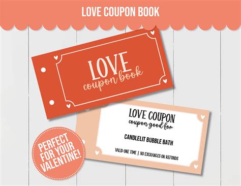 Editable Love Coupon Book Custom Coupon Book For Valentines Day Love