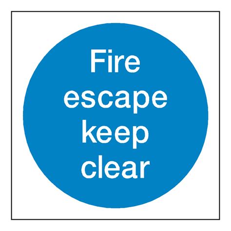 Fire Escape Keep Clear Sticker Safety Uk