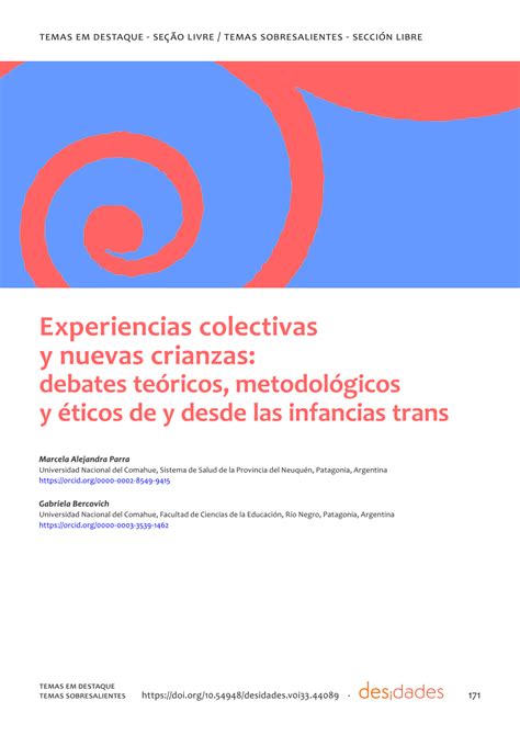 Pdf Experiencias Colectivas Y Nuevas Crianzas Debates Te Ricos