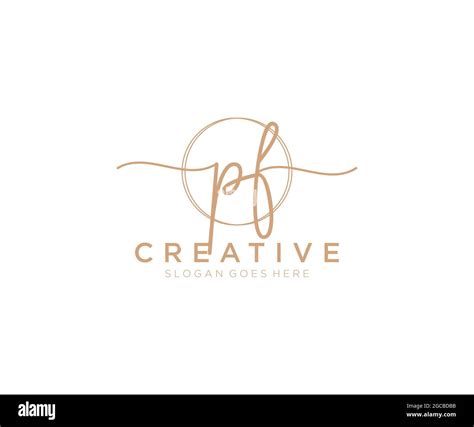 Pf Feminine Logo Beauty Monogram And Elegant Logo Design Handwriting