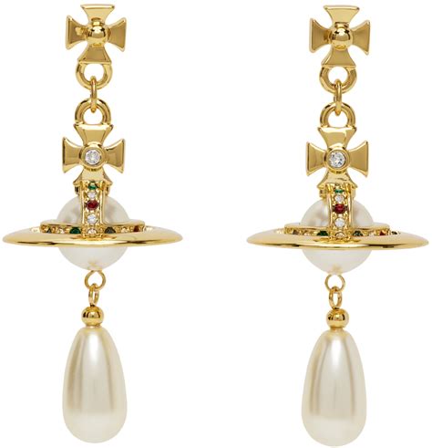 Vivienne Westwood Gold Pearl Drop Earrings Ssense