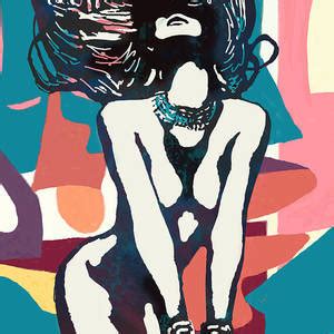 Man Nude Pop Stylised Etching Art Poster Drawing By Kim Wang Fine Art