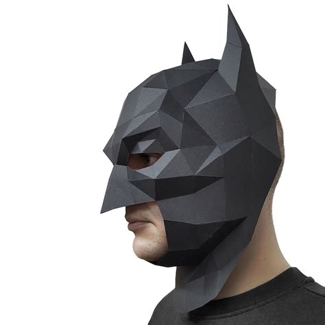 Batman Mask Pdf Papercraft Diy Printable Template Batman Etsy