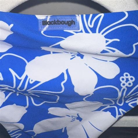 Blue And White Floral Bikini Bottoms Depop