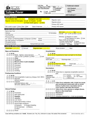 Fillable Online Doh Wa Disease Reporting Form For Yellow Fever Doh Wa