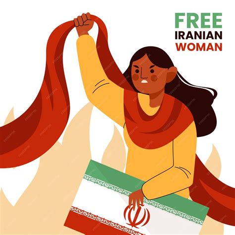 Ilustración De Mujeres Iraníes Dibujadas A Mano Vector Gratis