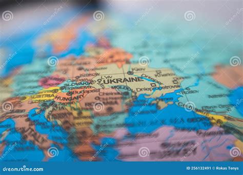 Ukraine Territory On Geopolitical Map Russia And Ukraine War Stock