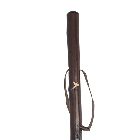 Chestnut Hiking Staff With Pheasant Carving Sports Supports