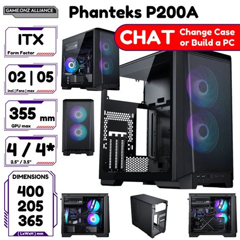 Phanteks P200a Drgb Black Mini Pc Casing Chassis Itx Mobo Atx Psu