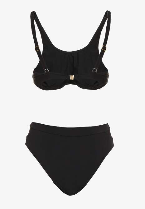 Czarne Bikini Biustonosz I Majtki Typu Figi Zdobione Siateczk Natelina Renee
