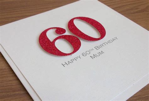 Handmade 60th Birthday Card, Personalized, Can Be Any Age or Colour ...