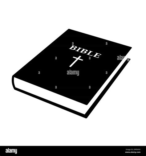 Holy Bible Black And White Closed Book Vector Illustration Isolated