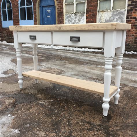 Farmhouse Style Console Table With Reclaimed Wood Top And Etsy Uk